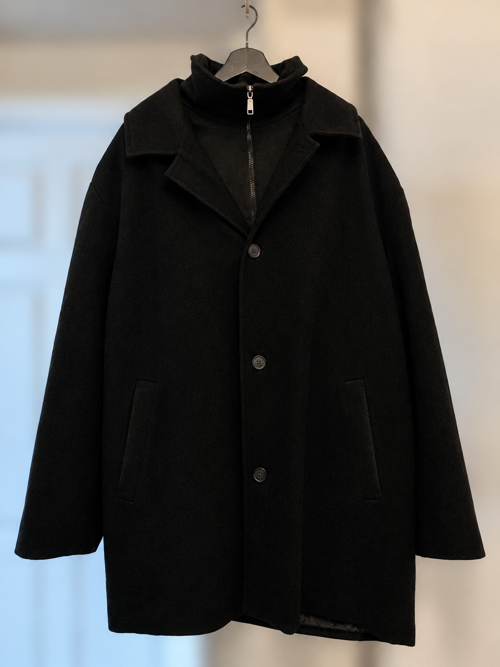 Ralph Lauren Men's Big and Tall Size 56R Black Wool Pea Coat